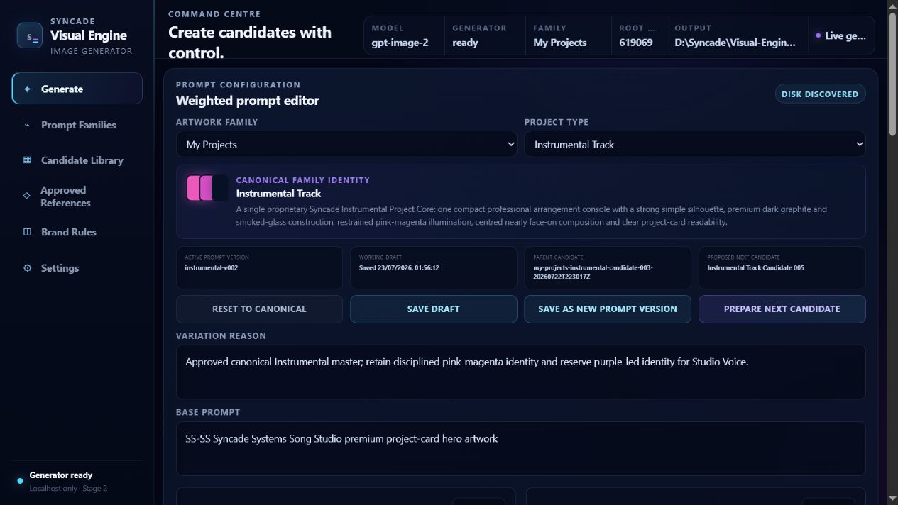 Syncade Visual Engine generator command centre